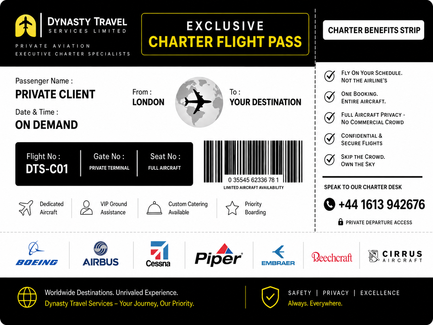 Dynasty Travel Services Flight Banner